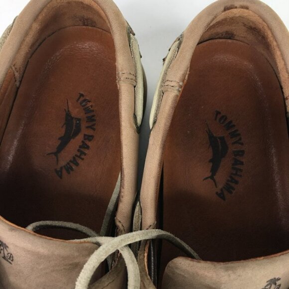 Leather TOMMY BAHAMA Clove With Sisal TB-238 BOAT DECK LOAFERS Shoes Men…